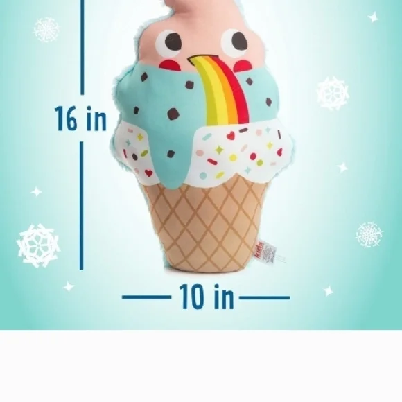 PillowPals Cool Touch Super Soft Comfy Fabric Squishy Plush Ice Cream Pillow NWT - Picture 4 of 6